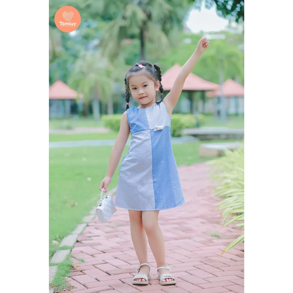 Ảnh Đầm Bé Gái Tamiuy Phối Màu Đính Hình Thú Dễ Thương Cho Bé 1-10 Tuổi 3