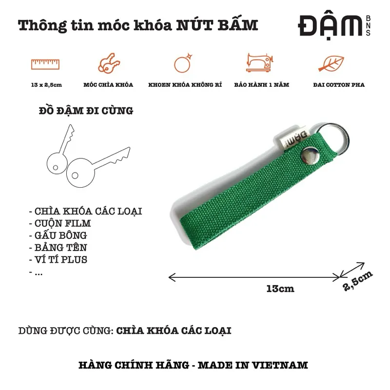 Ảnh ĐẬM BNS móc khóa du lịch thời trang NÚT BẤM 1