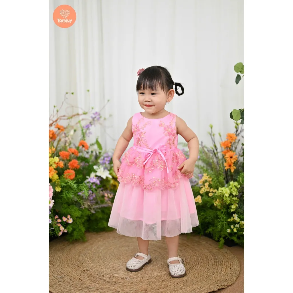 Ảnh Đầm Dạ Hội Tamiuy  Ren Đăng Chân 2 Tầng, Đính Hoa Cao Cấp (1-10T) 1