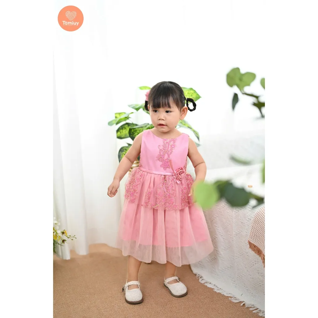 Ảnh Đầm Dạ Hội Tamiuy  Ren Đăng Chân 2 Tầng, Đính Hoa Cao Cấp (1-10T) 2