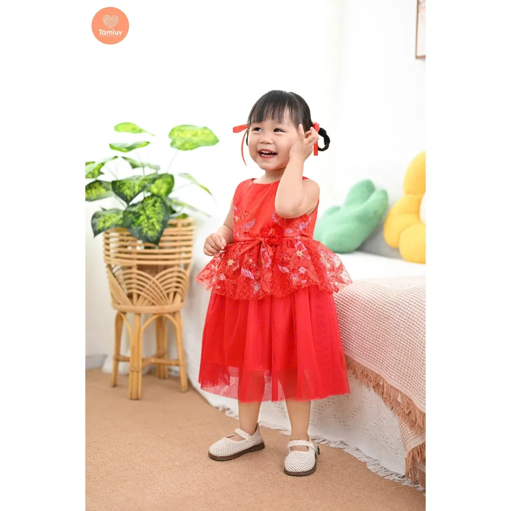 Ảnh Đầm Dạ Hội Tamiuy  Ren Đăng Chân 2 Tầng, Đính Hoa Cao Cấp (1-10T) 4
