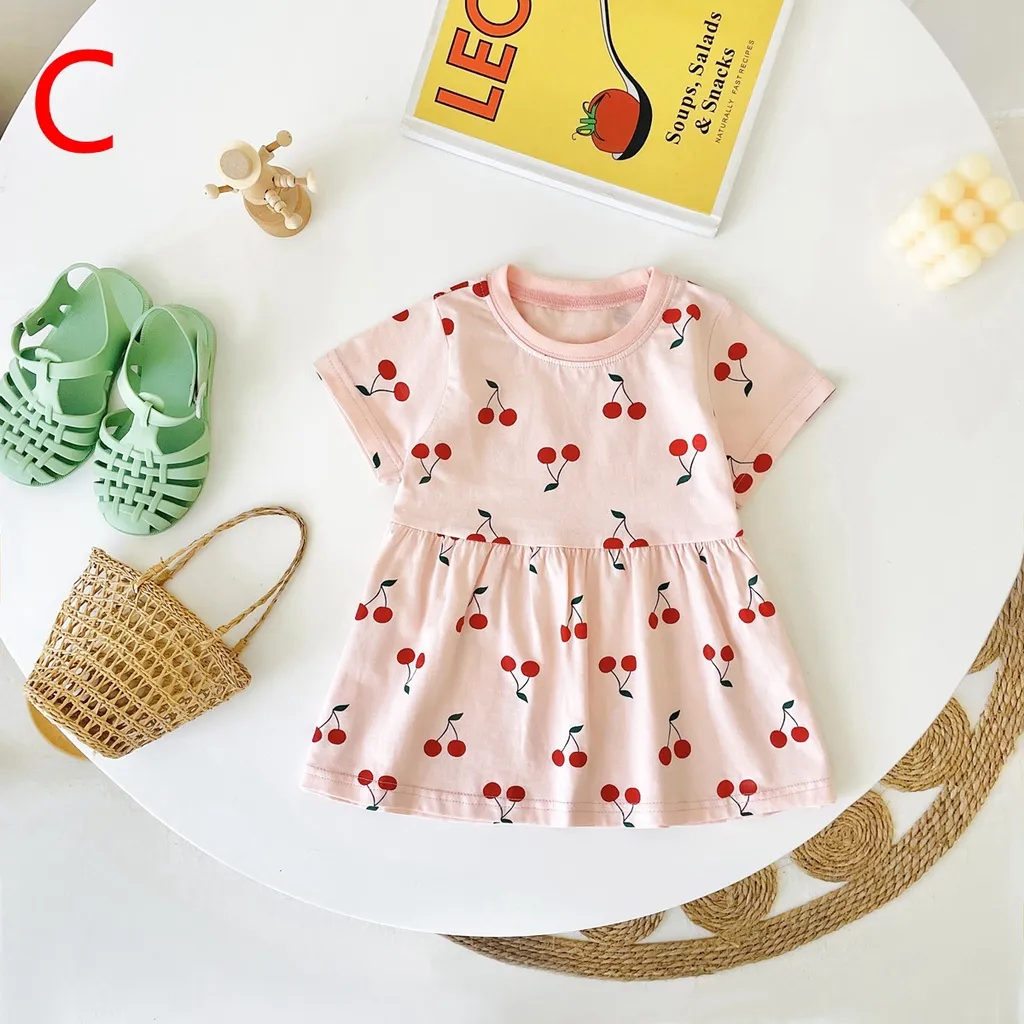 Ảnh Đầm mùa hè SANLUTOZ tay ngắn họa tiết xinh xắn thời trang bé gái 4