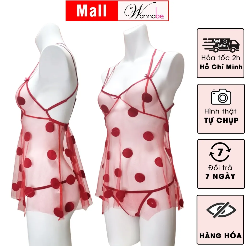 Đầm Ngủ WANNABE Lưới Trong Suốt Sexy DNC15 - Gợi Cảm, Hâm Nóng Tình Yêu