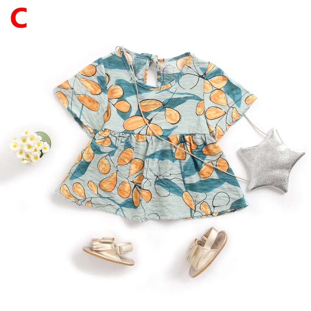 Ảnh Đầm SANLUTOZ bằng cotton họa tiết dứa cho bé gái 4