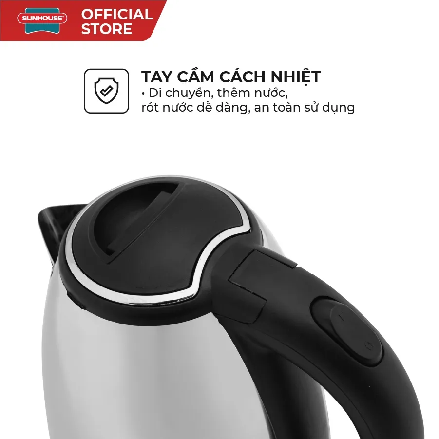 Ảnh Ấm siêu tốc Inox 1.8L SUNHOUSE Happy Time HTD1081 - Hàng chính hãng - Bảo hành 12 tháng 4