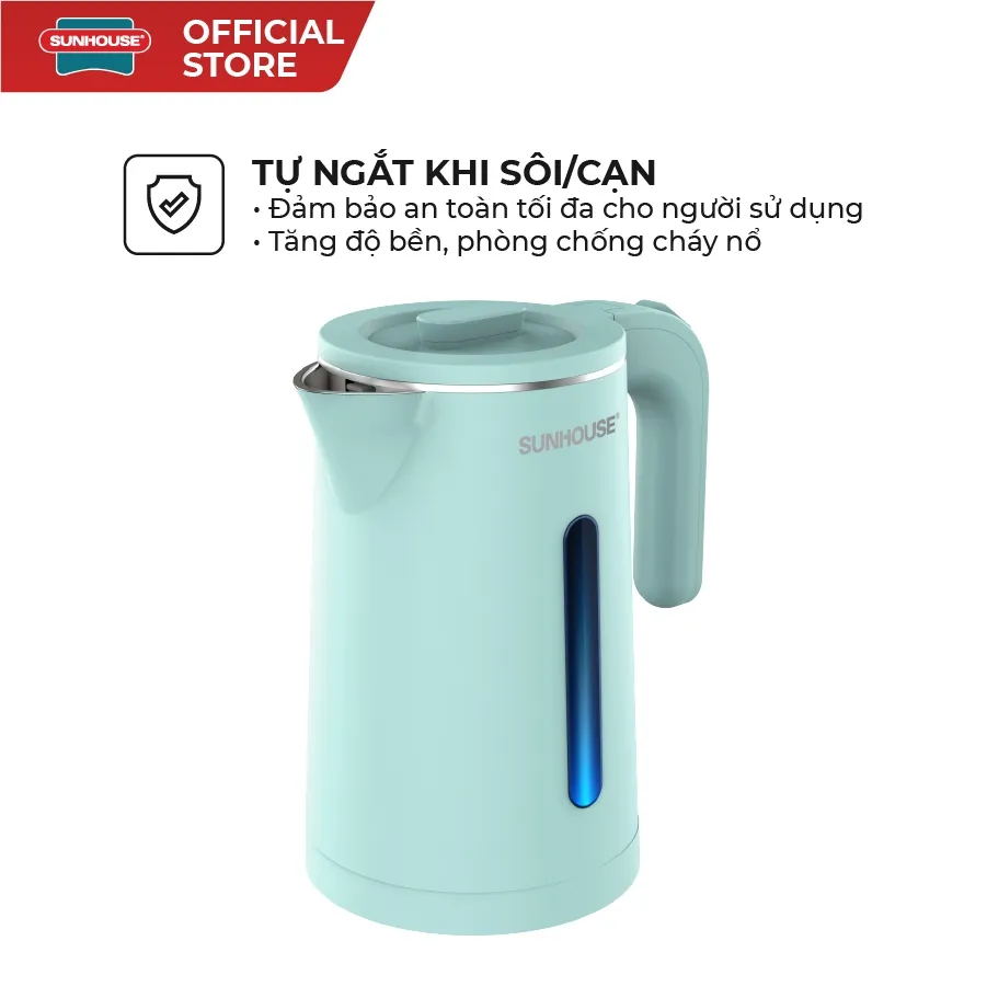 Ảnh Ấm siêu tốc Inox 304 1.8L SUNHOUSE SHD1351/SHD1353 - Thân ấm 2 lớp - Vỏ nhựa PP chống bỏng - Tự động tắt khi nước sôi 4