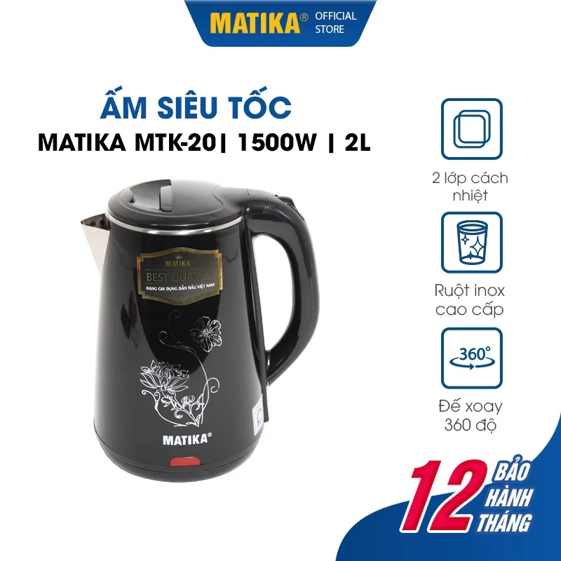 Ảnh Ấm Siêu Tốc MATIKA 2L 1500W MTK-20 1
