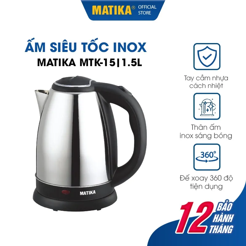 Ảnh Ấm Siêu Tốc MATIKA Inox 1.5L MTK-15 1