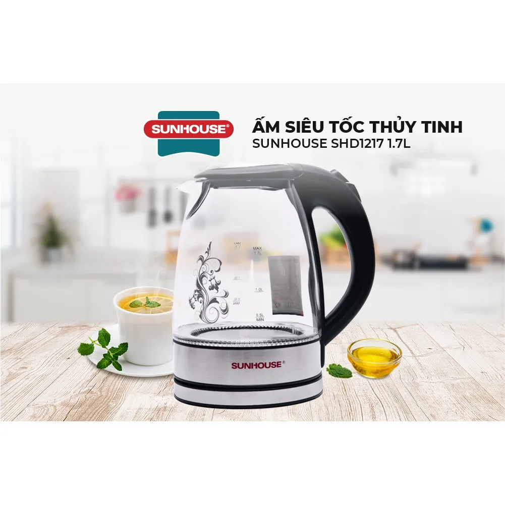 Ảnh Ấm Siêu Tốc Thủy Tinh SUNHOUSE SHD1217 Dung Tích 1.7L 4