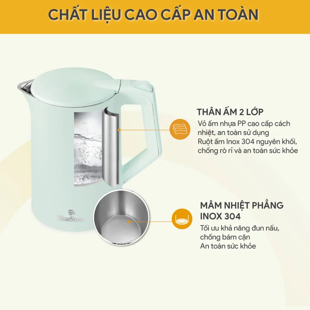 Ảnh Ấm Đun Nước 2 Lớp BlueStone KTB-3456 - 1,7L - 1800W 3