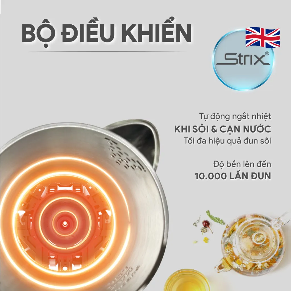 Ảnh Ấm Đun Nước 2 Lớp Cảm Ứng BlueStone KTB-3466 - 1,5 Lít - 2200W - Bộ điều khiển  Strix 4