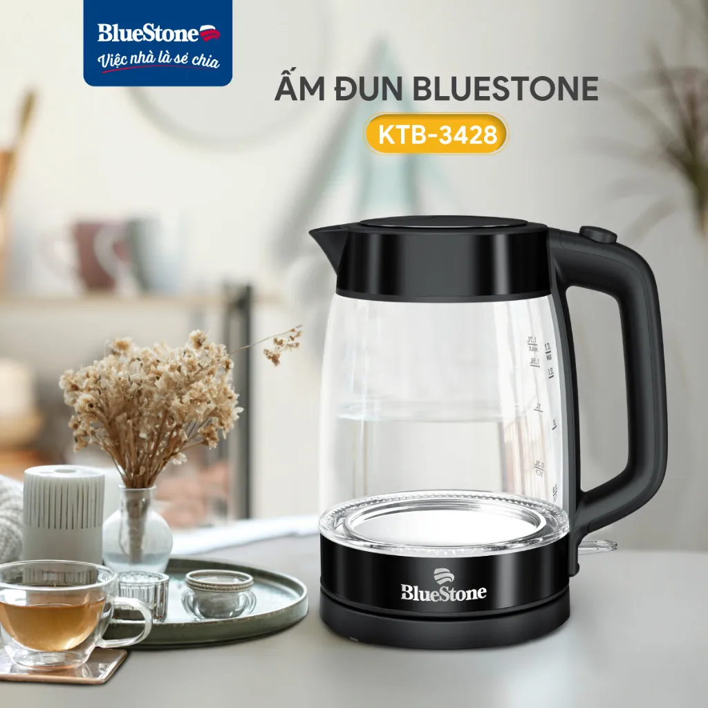 Ảnh Ấm Đun Siêu Tốc Thuỷ Tinh BlueStone KTB-3428 - 1.7 Lít - 2200W - điều khiển Strix 1