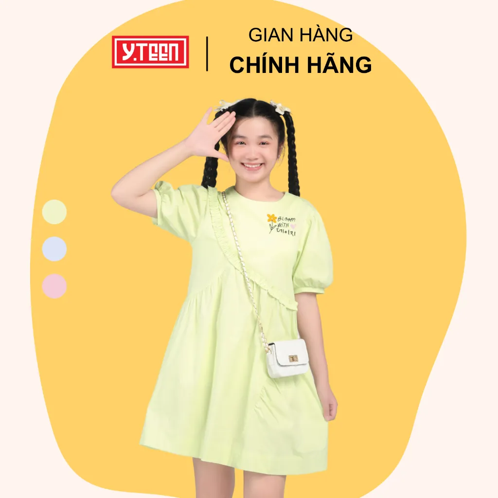 Ảnh Đầm váy babydoll cho bé gái YTEEN EDX030-4 đầm váy cotton thoáng mát dễ thương cho bé gái 3