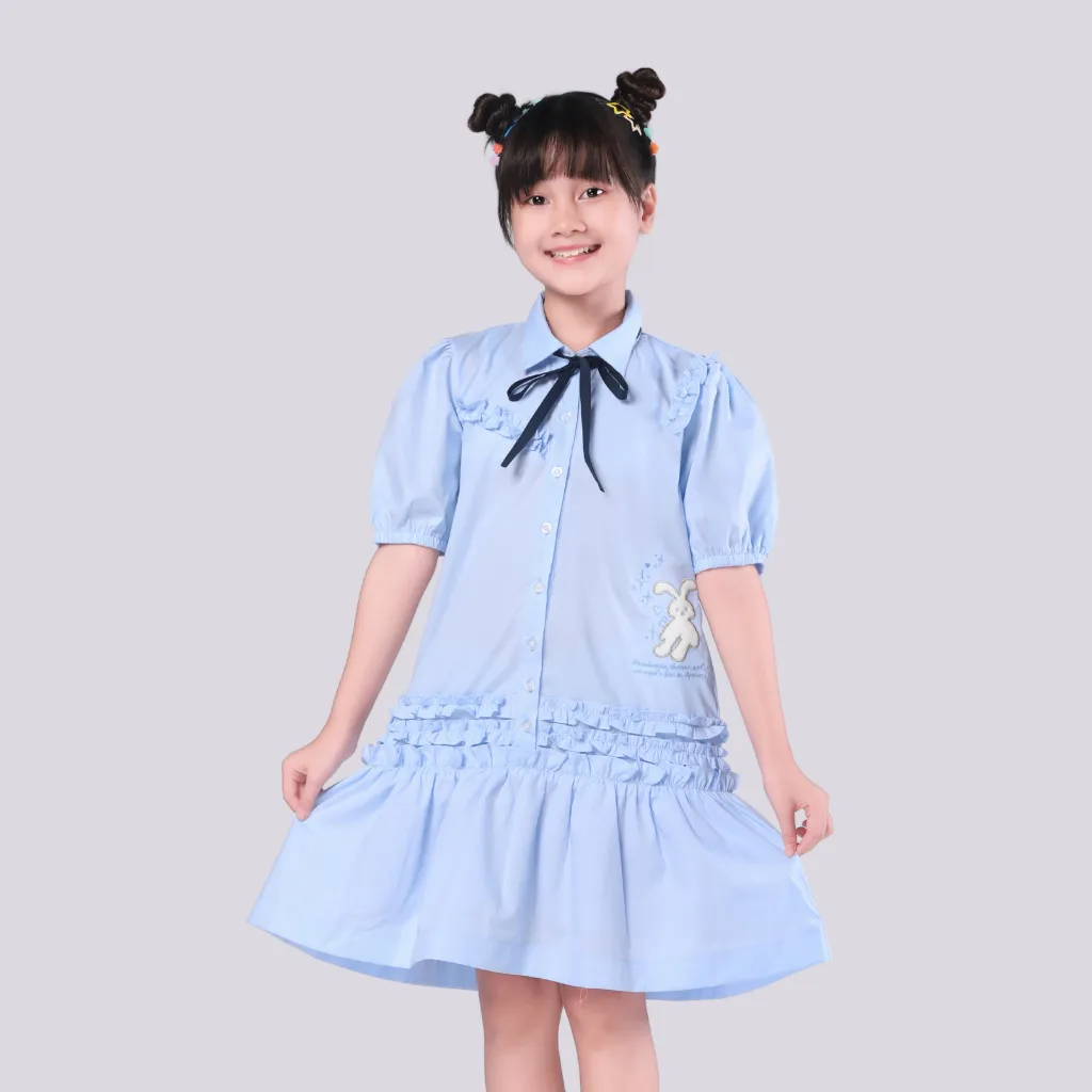 Ảnh Đầm váy sơ mi cho bé gái YF từ 18-55 KG, chất vải 100% cotton YDX054-4 3