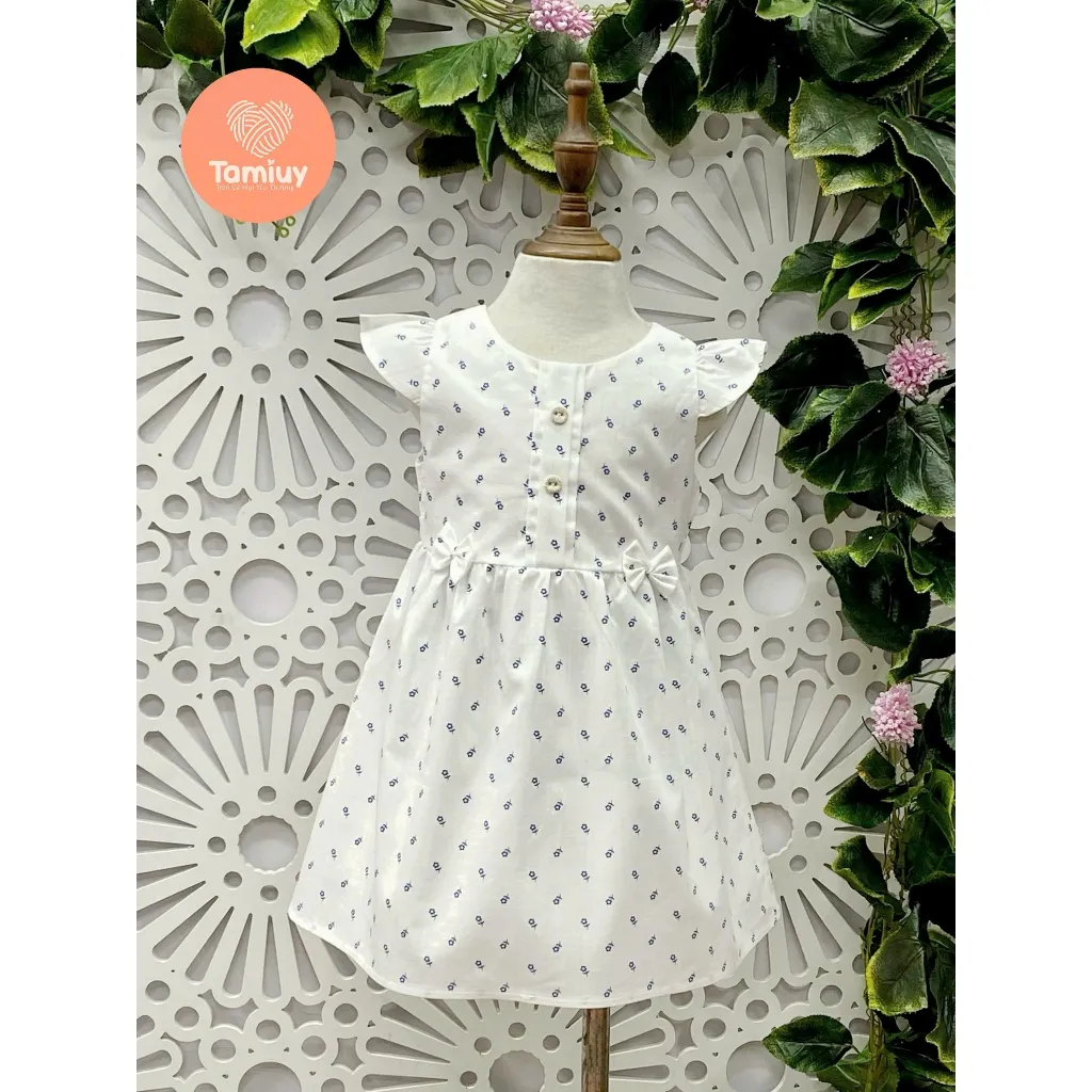 Ảnh Đầm Xoè Bé Gái  Tamiuy Thêu Trụ Tay Cánh Tiên Size 10-40 kg 3
