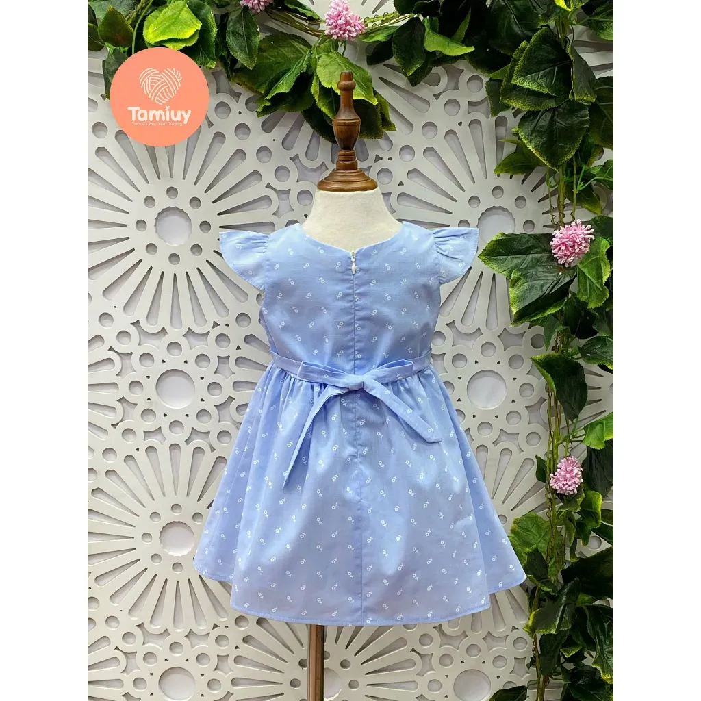 Ảnh Đầm Xoè Bé Gái  Tamiuy Thêu Trụ Tay Cánh Tiên Size 10-40 kg 4