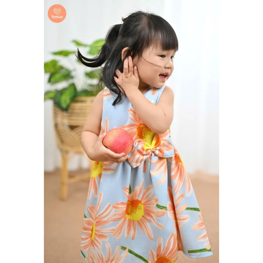 Ảnh Đầm Xòe Công Chúa Tamiuy Hoạ Tiết Hoa Hướng Dương Dành Cho Bé Gái (1-10T) 3