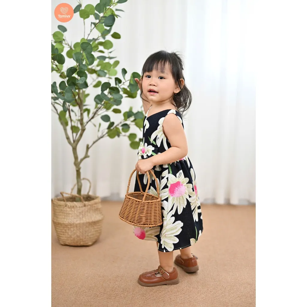 Ảnh Đầm Xòe Công Chúa Tamiuy Hoạ Tiết Hoa Hướng Dương Dành Cho Bé Gái (1-10T) 4