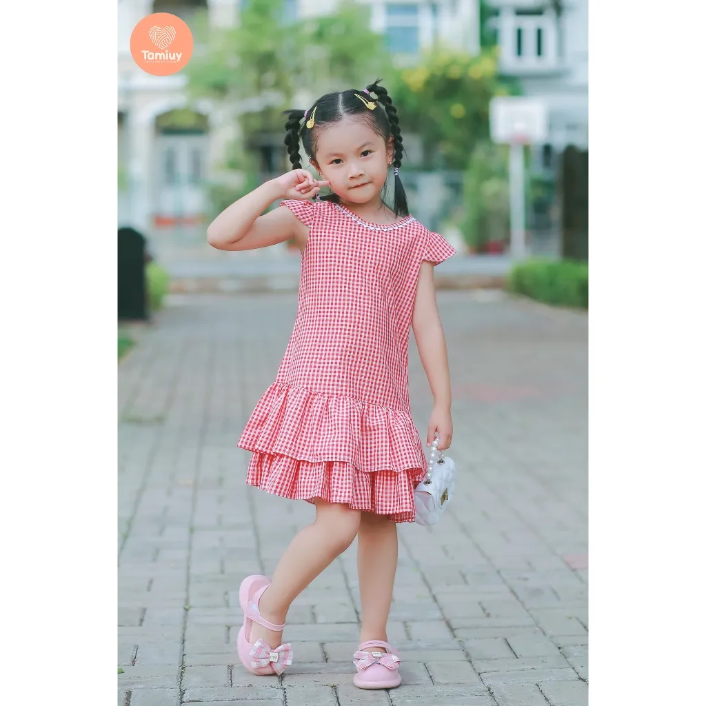 Ảnh Đầm Xòe Đuôi Cá Bé Gái Tamiuy, Thiết Kế 2 Tầng Điệu Đà (1-10 Tuổi) 3