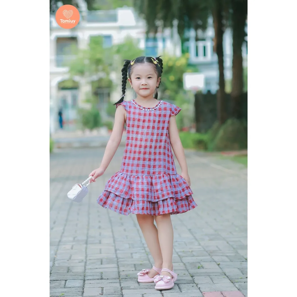 Ảnh Đầm Xòe Đuôi Cá Bé Gái Tamiuy, Thiết Kế 2 Tầng Điệu Đà (1-10 Tuổi) 4