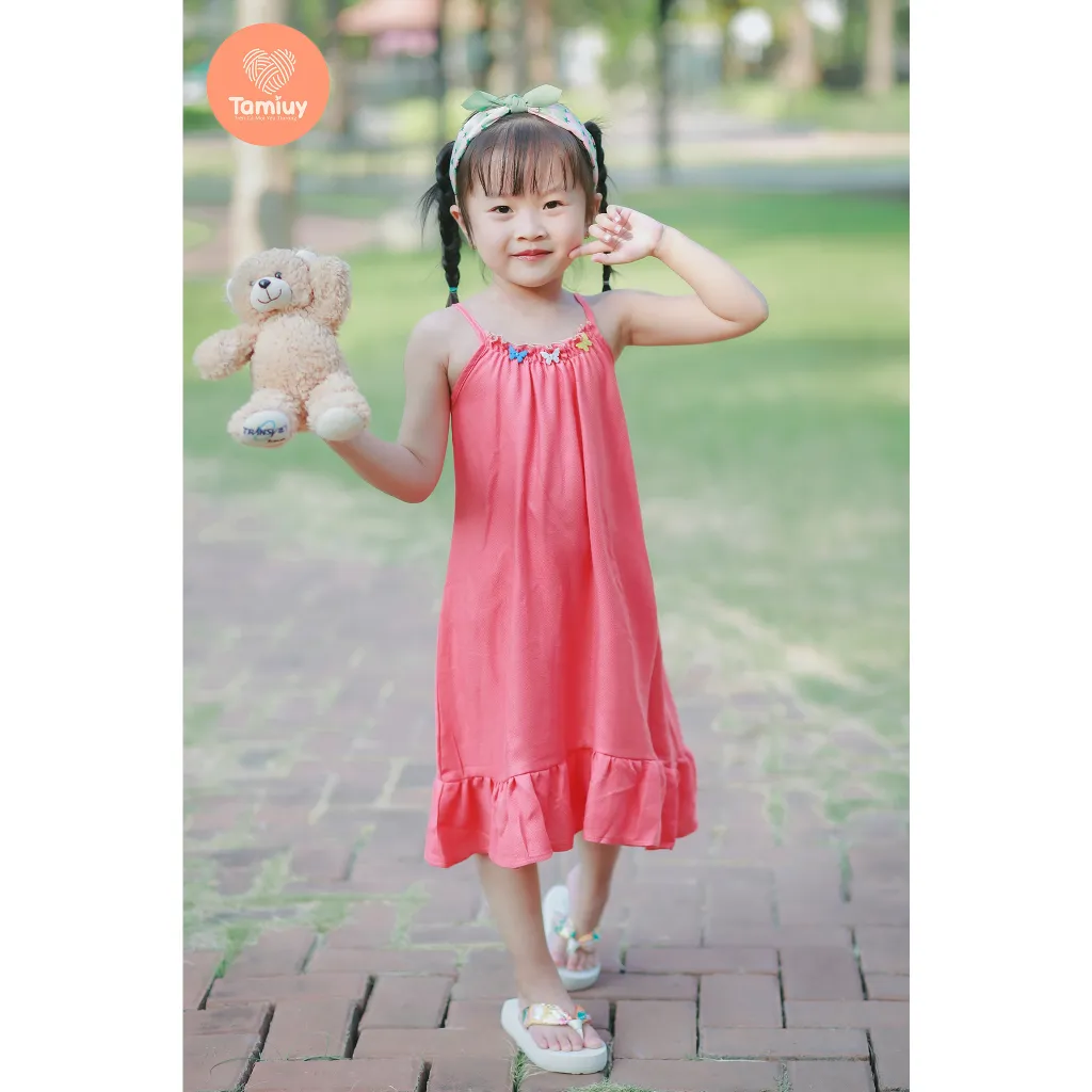 Ảnh Đầm Yếm 2 Dây Bé Gái Tamiuy Chất Cotton Mềm Mịn Cho Bé từ 10-38 kg 1
