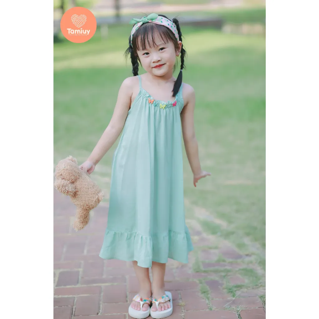 Ảnh Đầm Yếm 2 Dây Bé Gái Tamiuy Chất Cotton Mềm Mịn Cho Bé từ 10-38 kg 3