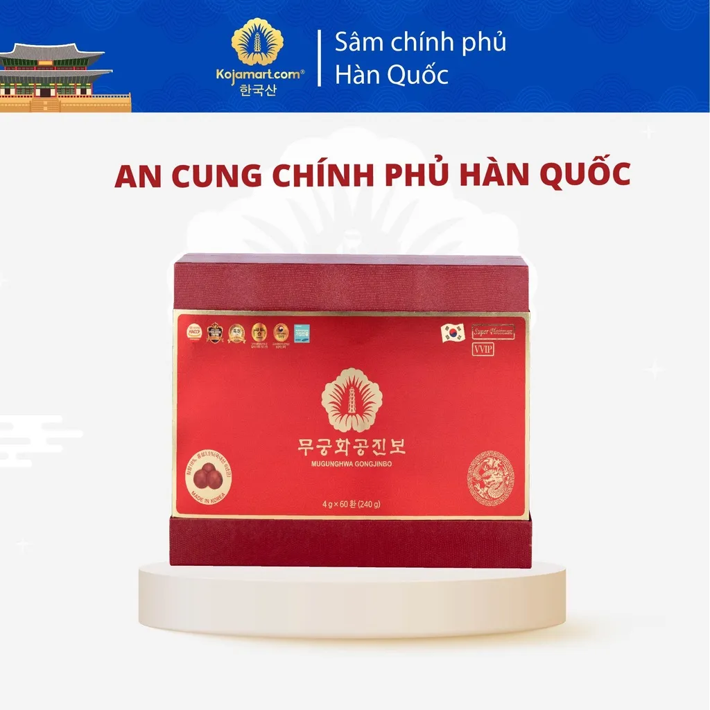 Ảnh An Cung Ngưu Hoàng Hàn Quốc Mugunghwa Gongjinbo Hộp 60 Viên Korean Red Ginseng 1