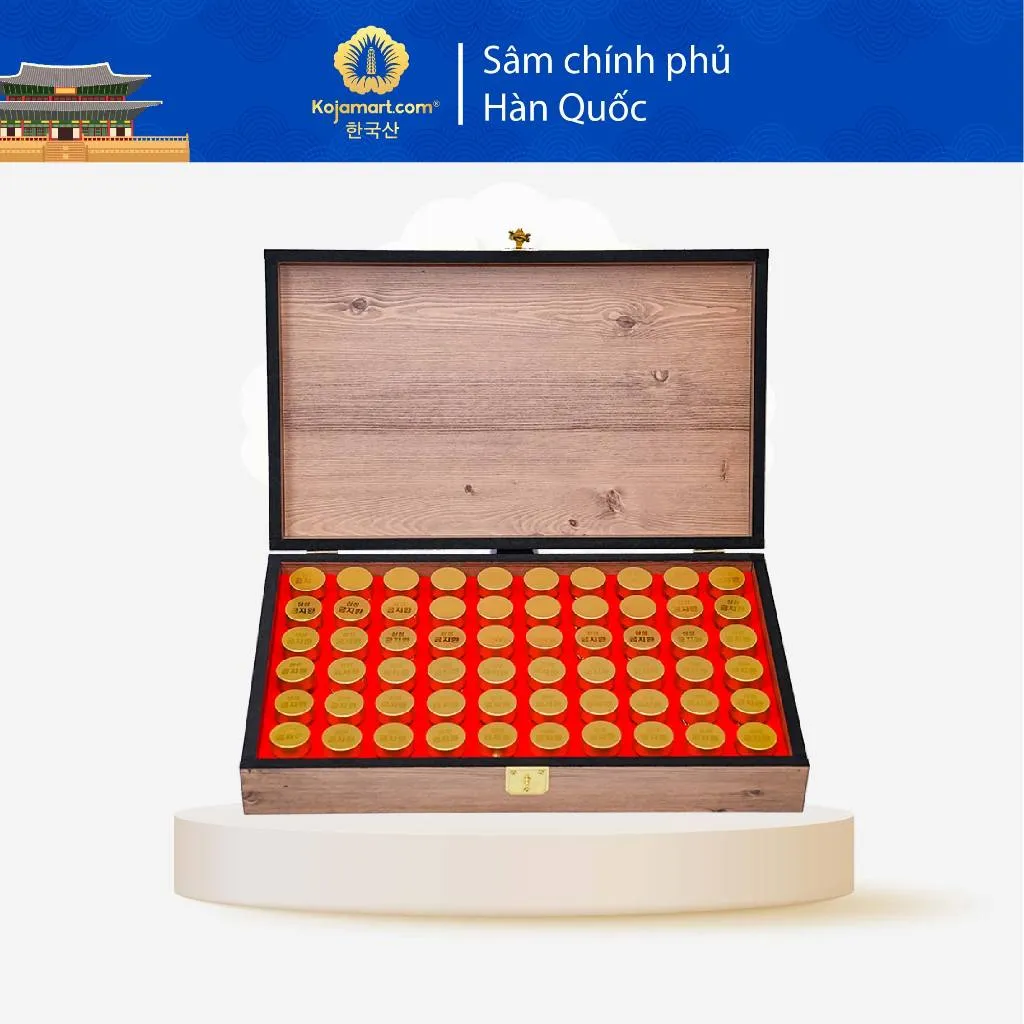 Ảnh An Cung Ngưu Hoàng Hoàn Hàn Quốc Samsung Hộp Gỗ 60 Viên Korean Red Ginseng 3