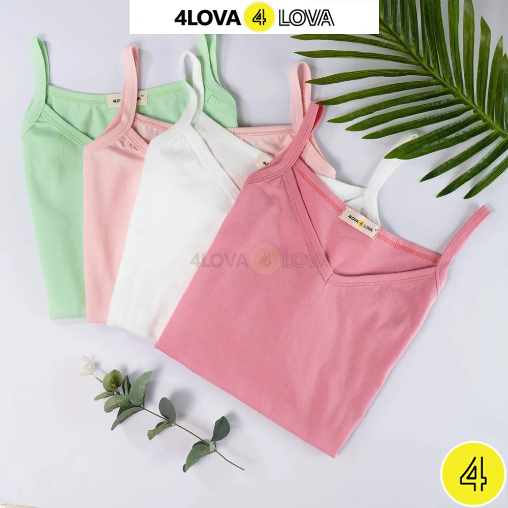 Ảnh Áo 2 dây nữ cổ tim 4LOVA chất liệu thun 100% cotton dáng ôm mềm mại, quyến rũ 2