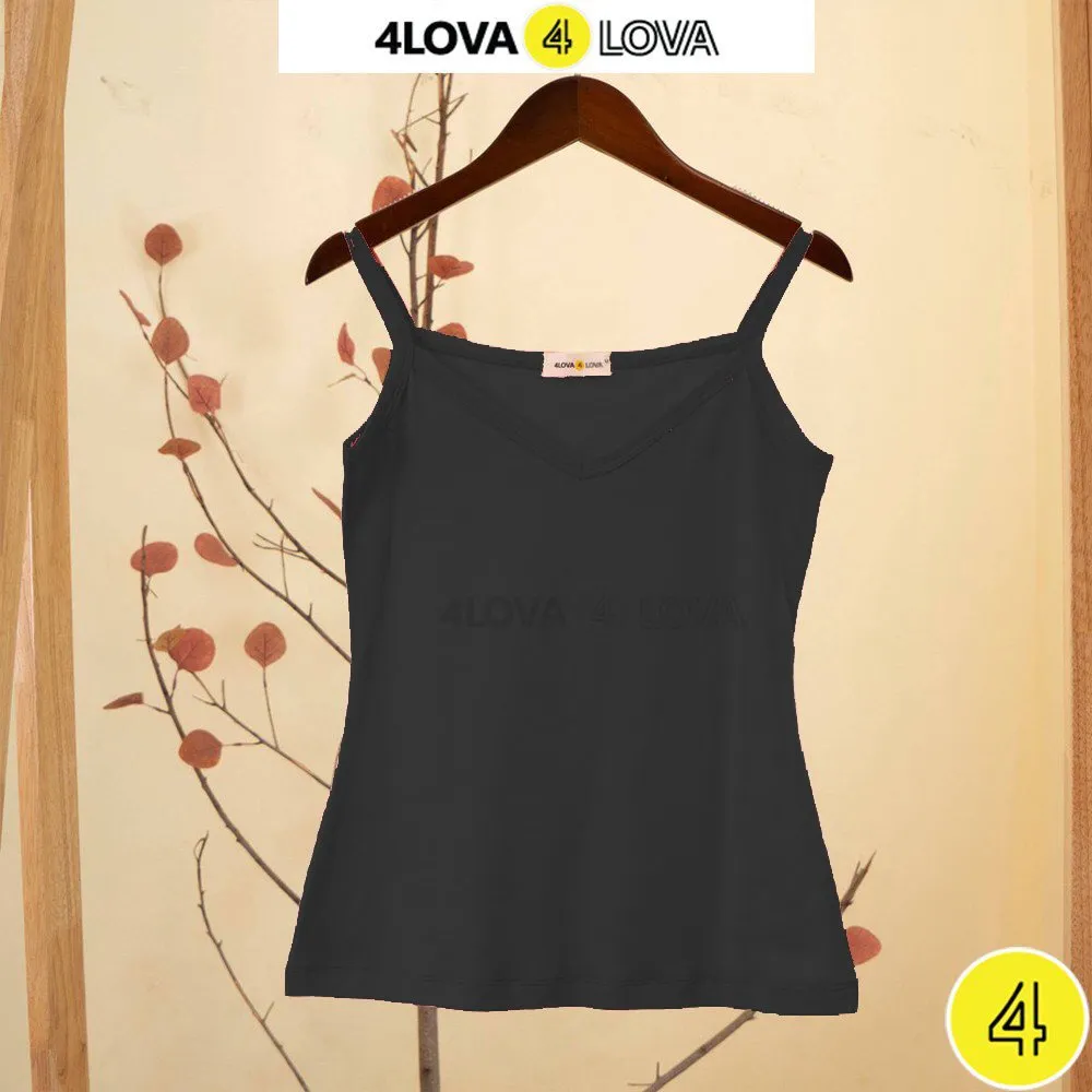 Ảnh Áo 2 dây nữ cổ tim 4LOVA chất liệu thun 100% cotton dáng ôm mềm mại, quyến rũ 3