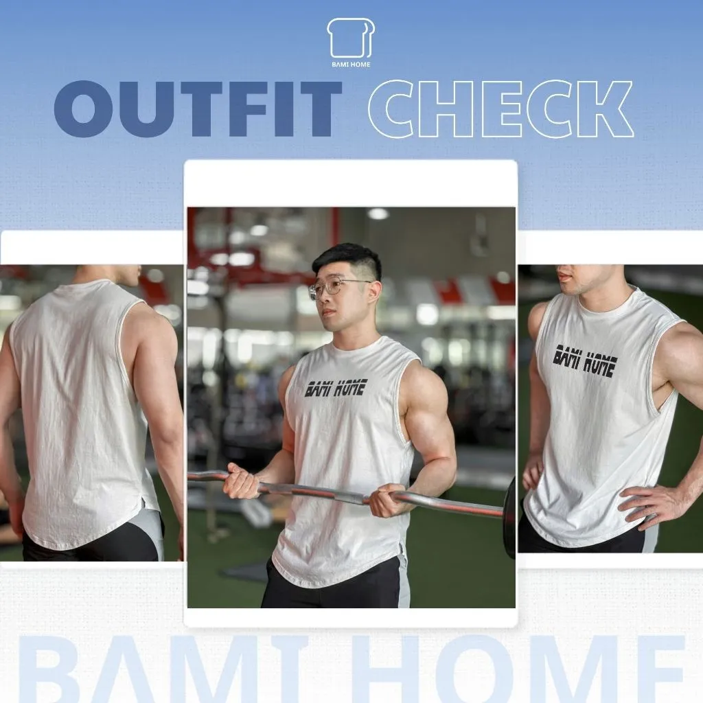 Ảnh Áo ba lỗ nam  COTTON BAMIHOME Áo thun nam 3 lỗ Tanktop thể thao chất vải co dãn tập gym ATT04 3