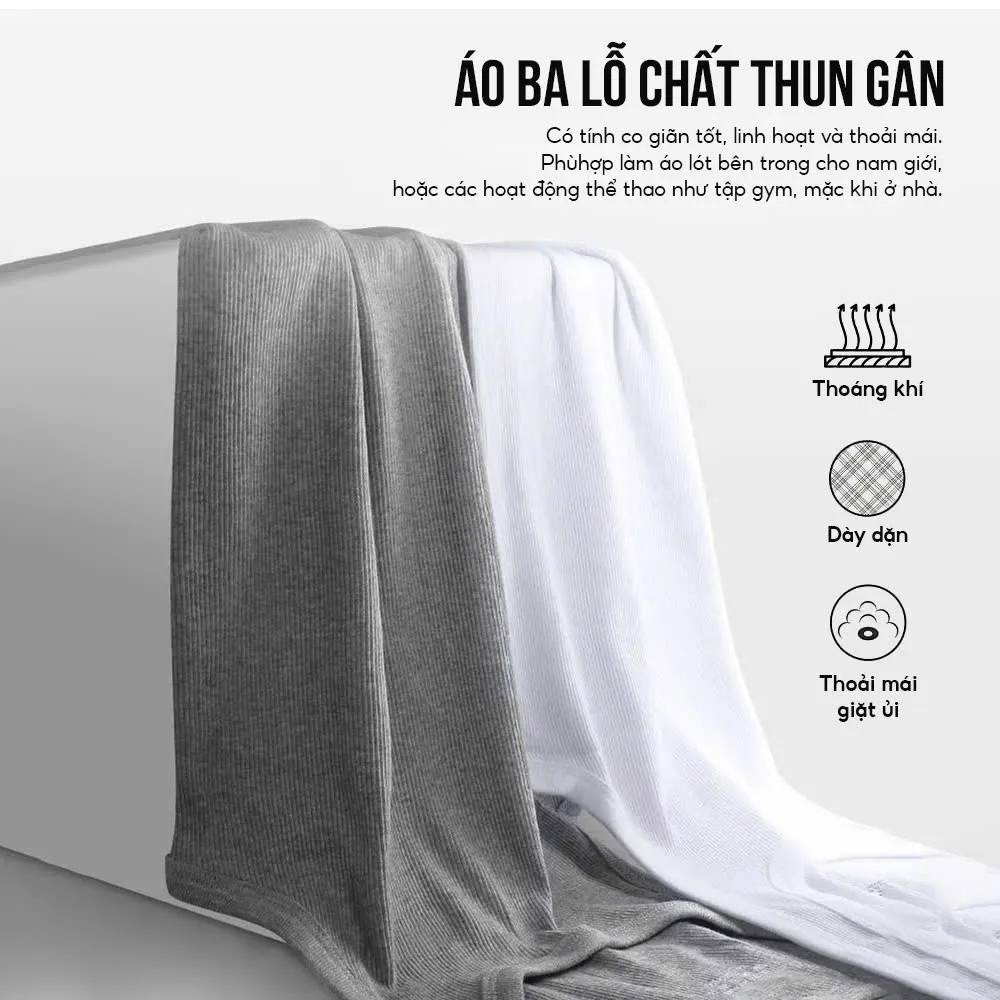 Ảnh Áo ba lỗ nam dáng chất gân đũa thun lạnh ELNIDO 4