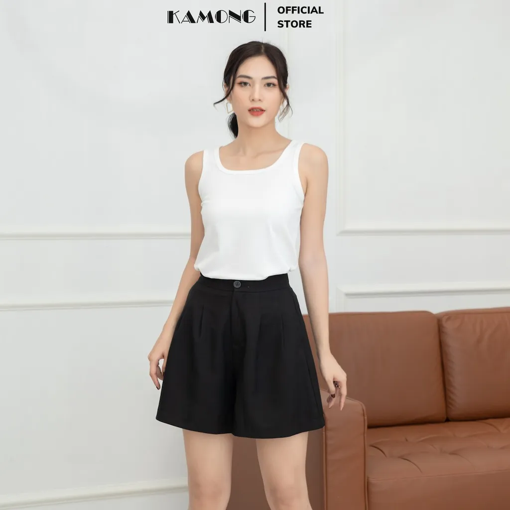 Ảnh Áo ba lỗ nữ sát nách KAMONG thun cotton 100% A134 3