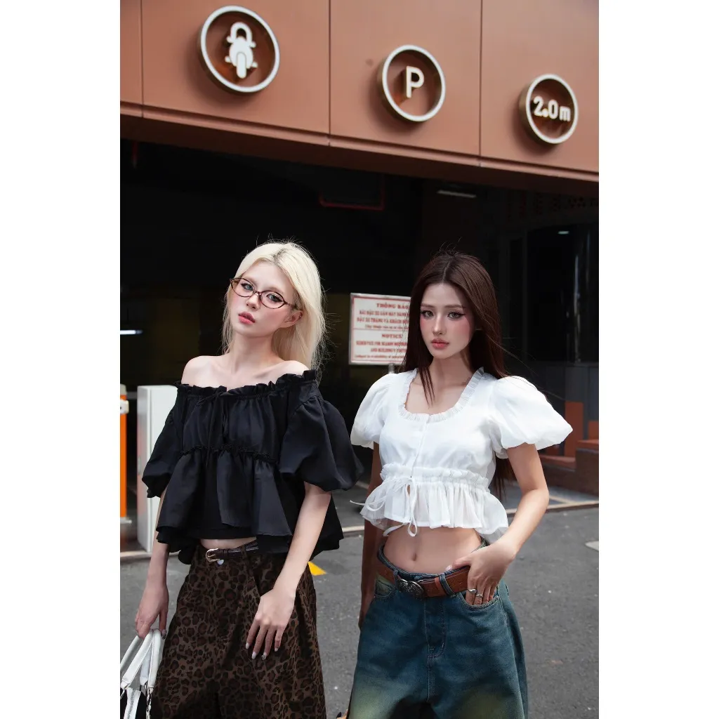 Ảnh Áo babydoll tay phồng HYOMIN 2 tầng layer bèo bo chun eo - 𝐊𝐈𝐋𝐋 𝐒𝐘𝐒𝐓𝐄𝐌 4