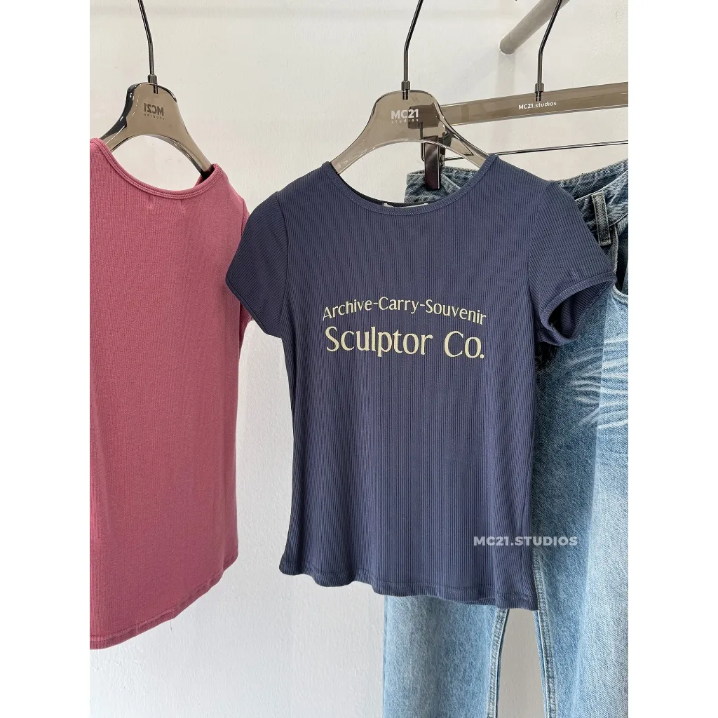 Ảnh Áo babytee chữ sculptor chất cotton thun co giãn thoải mái MC21.studios a4221 3