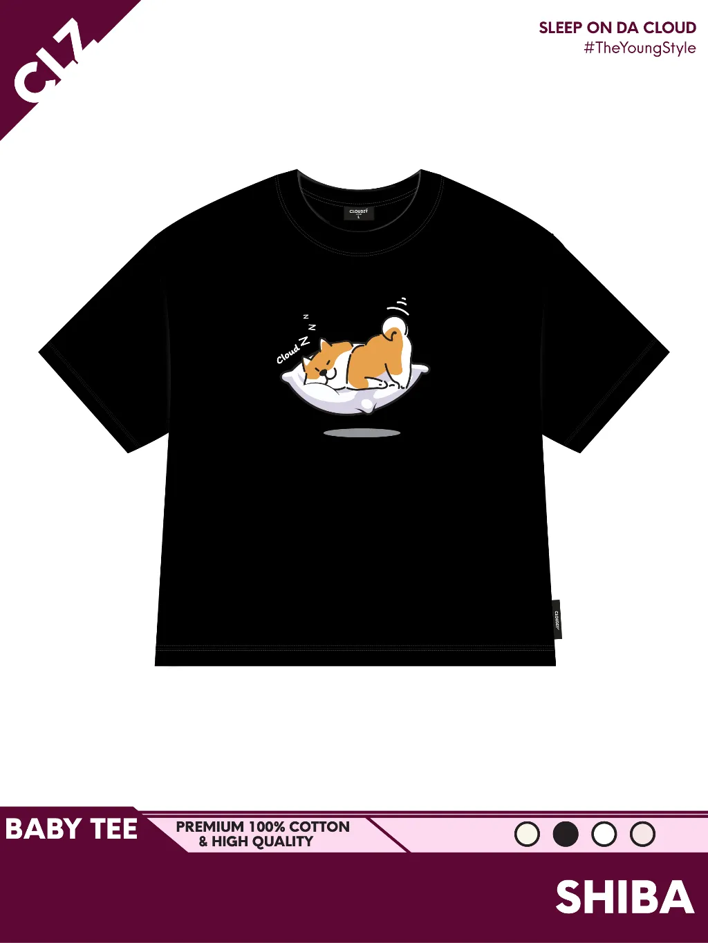 Ảnh Áo babytee thun phông cộc tay nữ Cloudzy localbrand cổ tròn body vải cotton co giãn màu hồng TH BBT 1