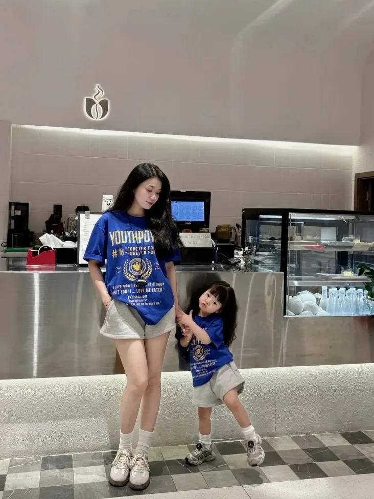 Ảnh Áo Bé Gái Áo Mẹ Và Bé Áo Thun Gia Đình Áo Phông Cho Bé Chất Liệu Cotton Thấm Hút Mồ Hôi ABG24 1
