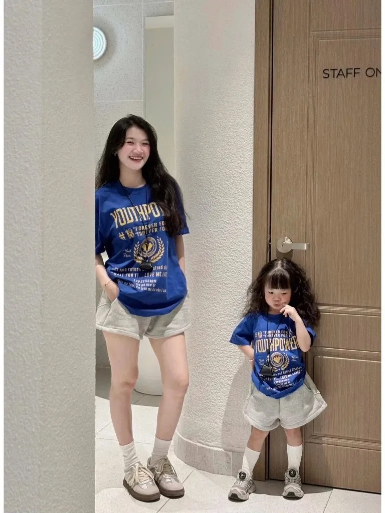 Ảnh Áo Bé Gái Áo Mẹ Và Bé Áo Thun Gia Đình Áo Phông Cho Bé Chất Liệu Cotton Thấm Hút Mồ Hôi ABG24 3