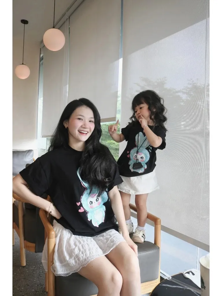 Ảnh Áo Bé Gái Áo Mẹ Và Bé Áo Thun Gia Đình Áo Phông Cho Bé Chất Liệu Cotton Thấm Hút Mồ Hôi ABG24 4