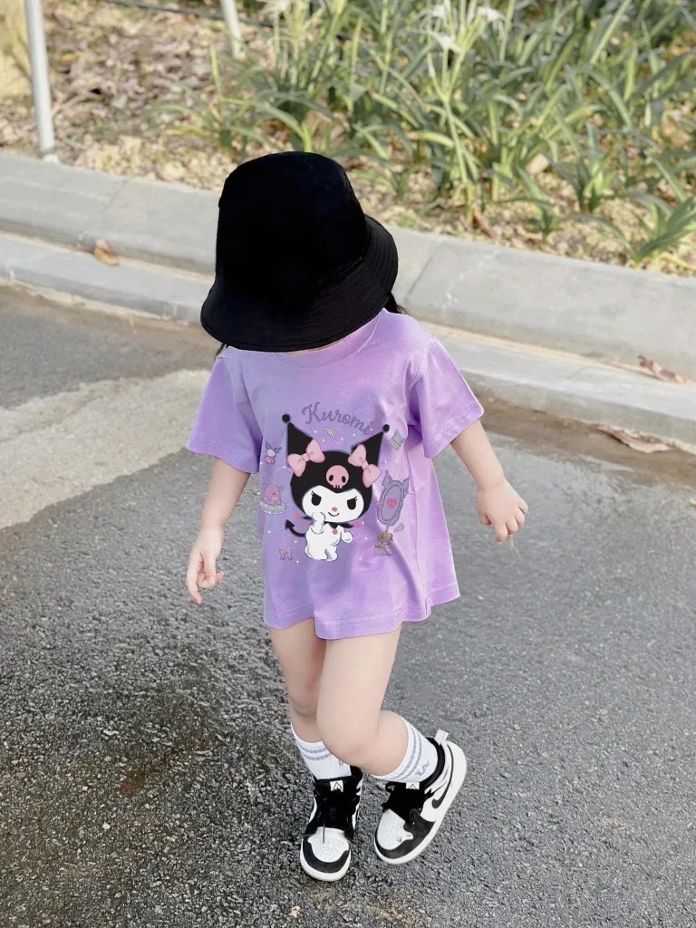 Ảnh Áo Bé Gái Áo Thun Hình KUROMI UNISEX Áo Cho Cả Gia Đình Áo Bé Gái, Áo Bé Trai Cotton Loại Một ABG12 1