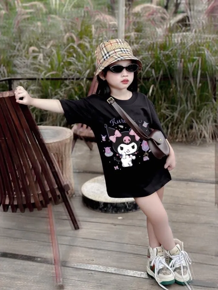 Ảnh Áo Bé Gái Áo Thun Hình KUROMI UNISEX Áo Cho Cả Gia Đình Áo Bé Gái, Áo Bé Trai Cotton Loại Một ABG12 2