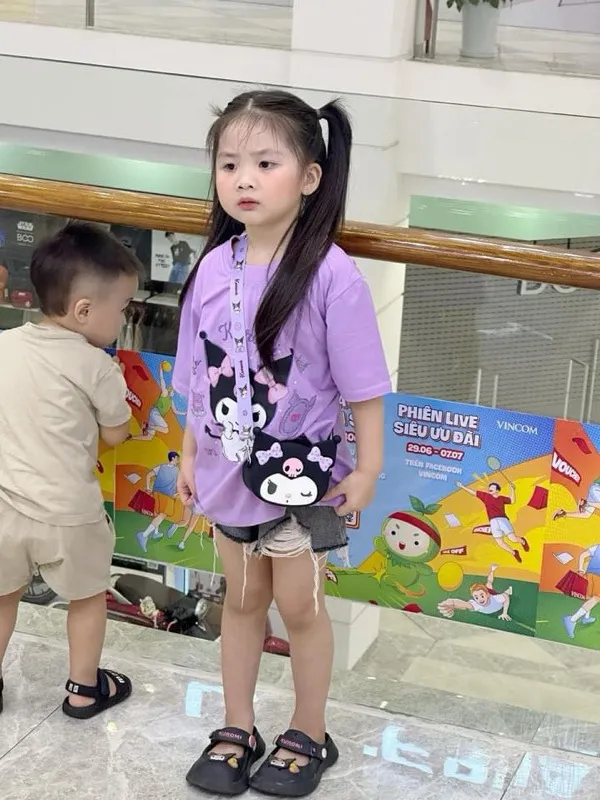 Ảnh Áo Bé Gái Áo Thun Hình KUROMI UNISEX Áo Cho Cả Gia Đình Áo Bé Gái, Áo Bé Trai Cotton Loại Một ABG12 3