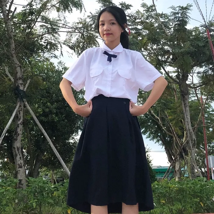 Ảnh Áo bé gái sơmi đi học đồng phục học sinh cấp 1, 2, 3 2