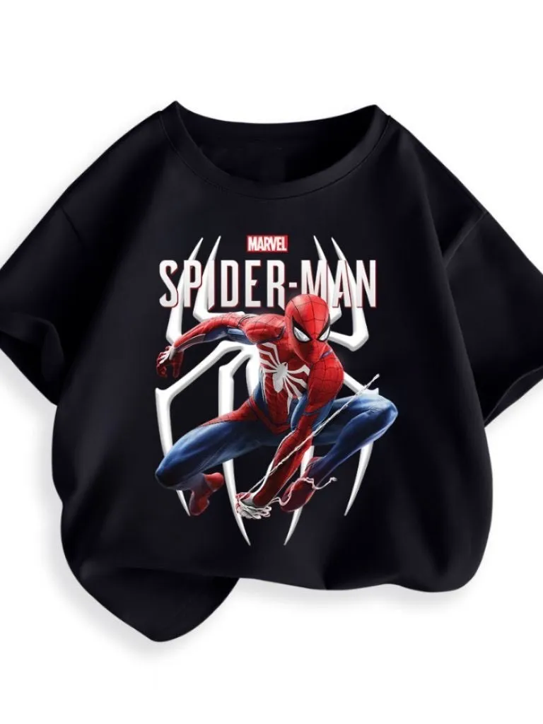 Ảnh Áo Bé Trai Áo Siêu Nhân Cho Bé Trai Áo Thun MARVEL Siêu Anh Hùng Chất Cotton Loại 1 Vải Chính Phẩm Babi mama AT01 3