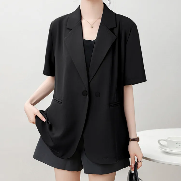 Ảnh Áo blazer khoác vest nữ tay ngắn túi mổ THOCA HOUSE trẻ trung thanh lịch dáng Hàn 1