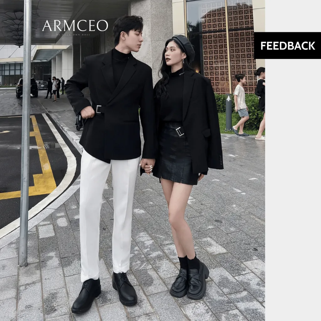 Ảnh Áo blazer nam cao cấp  ARMCEO LUX đai cài, có đệm vai, form tôn dáng chuẩn Hàn Quốc -ARK01 2