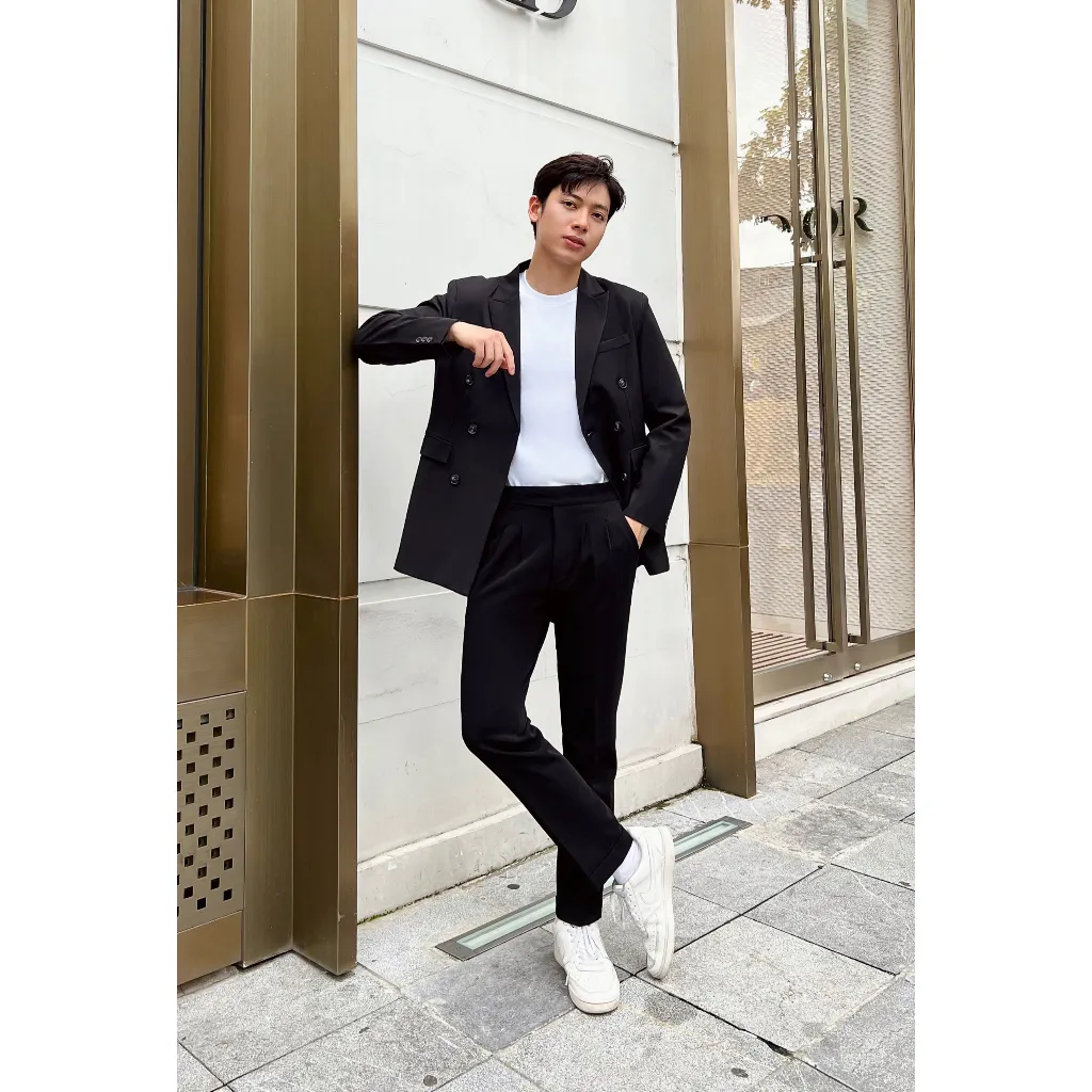 Ảnh Áo blazer nam nữ ARMCEO 6 khuy form dáng chuẩn Hàn Quốc vải cotton hàn -B03 4