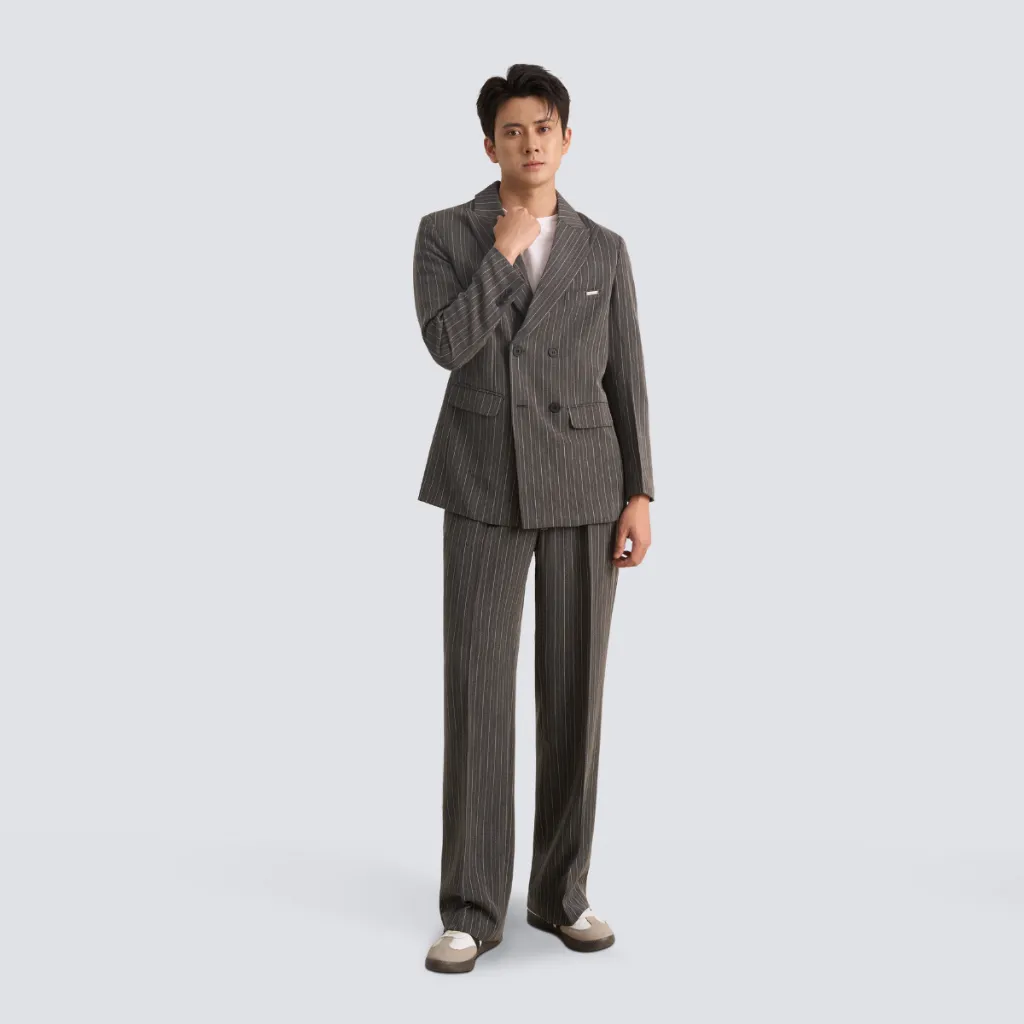 Ảnh Áo blazer nam nữ kẻ sọc unisex ARMCEO mới nhất chất liệu cotton spandex đứng form -ARK02 3