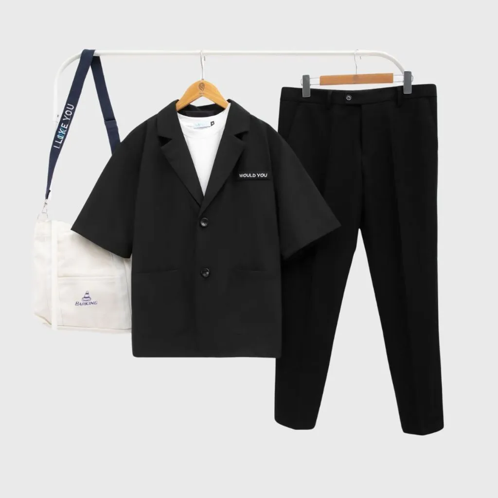 Ảnh Áo Blazer Nam Tay Lỡ MANDO Form Rộng Kiểu Dáng Thời Trang Hàn Quốc Basic Họa Tiết Thêu Would You AVH002 4