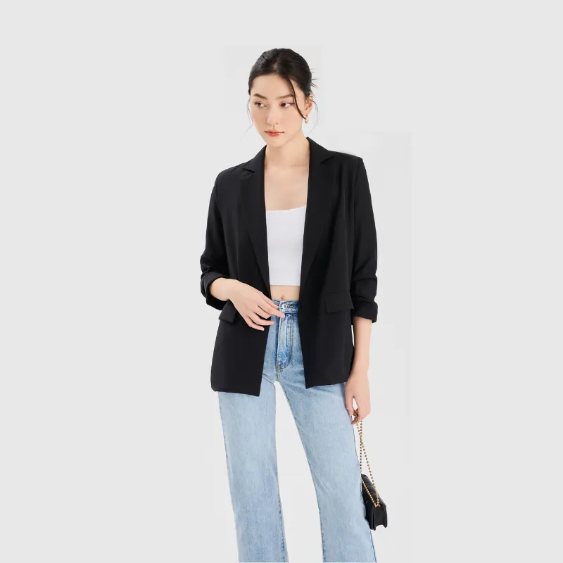 Ảnh Áo blazer nữ Áo vest nữ MARC FASHION nhún xắn tay cách điệu trẻ trung FAVH043521 2
